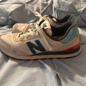 New Balance Kids' Beige and Teal Sneakers